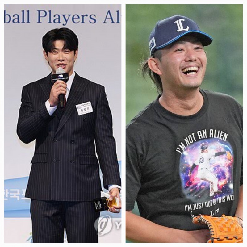 송성문(왼쪽)과 이마이 타츠야