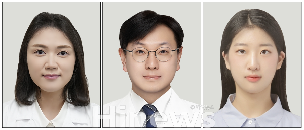 (왼쪽부터) 강서영·김원석 의정부을지대병원 가정의학과 교수, 이지민 을지의대 학생 (사진 제공=의정부을지대병원)