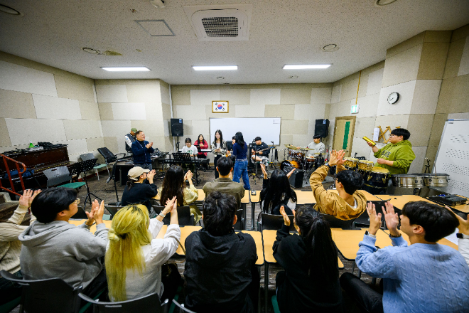 가톨릭관동대 실용음악전공 학생들 모습. (사진제공=가톨릭관동대)