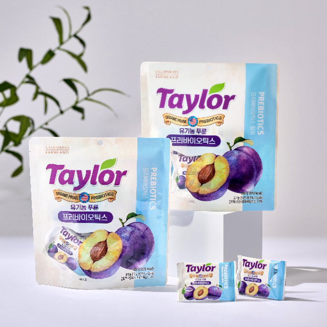 글로벌 유기농 푸룬 브랜드 테일러가 ‘유기농 푸룬 프리바이오틱스’를 새롭게 선보였다.