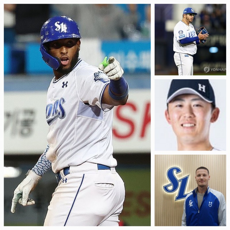 디아즈(왼쪽), 오른쪽 위부터 후라도, 미야지, 매닝