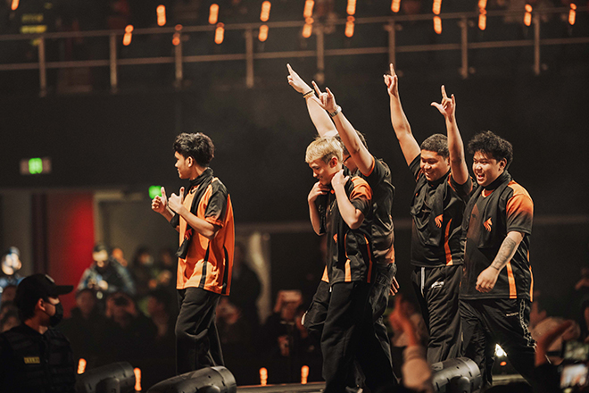 '크로스파이어 스타즈 2025 그랜드 파이널' 패자조 결승에서 결승 진출을 확정한 필리핀의 '팀 스탈리온'. 사진 제공 : 스마일게이트