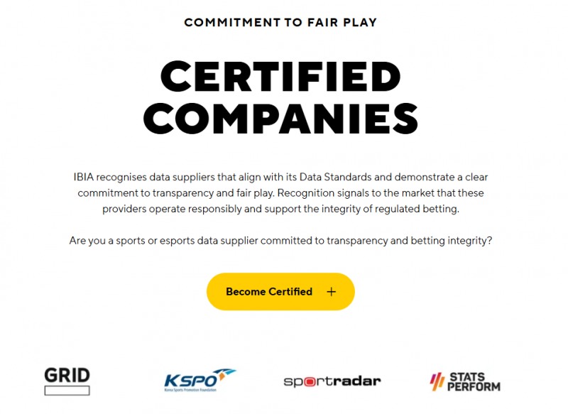 IBIA 공식 홈페이지 인증기관 목록(Certified Companies) 등재 화면