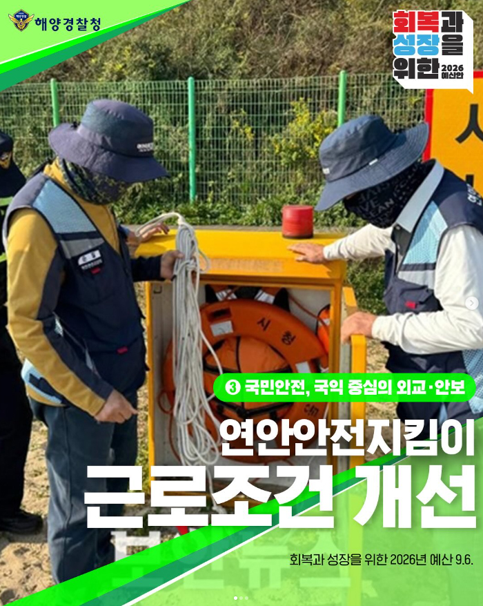 연안안전지킴이 근로조건 개선 포스터 (사진제공=목포해양경찰)