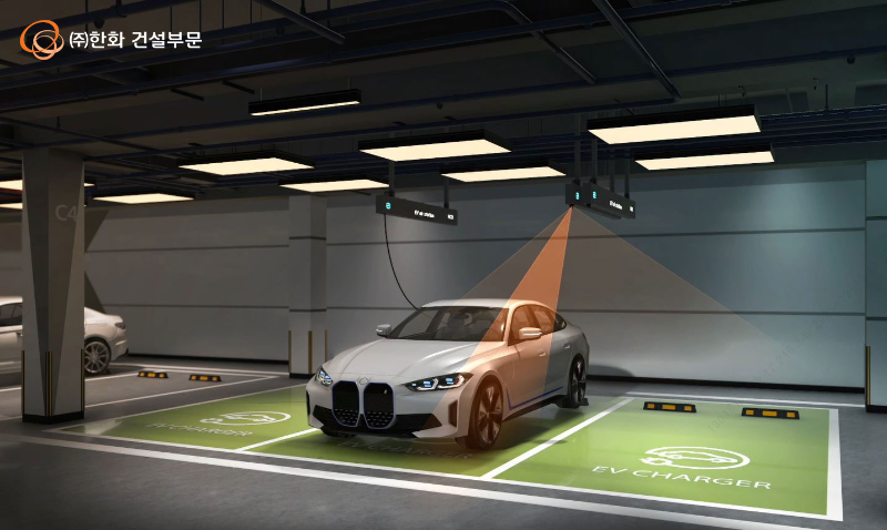 한화 건설부문 차세대 전기차충전시스템 EV에어스테이션./한화 건설부문