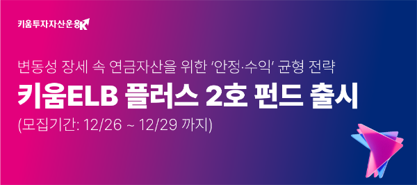 키움ELB플러스펀드 2호 출시… 변동성 장세 속 ‘연금자산의 균형 해법’ 제시