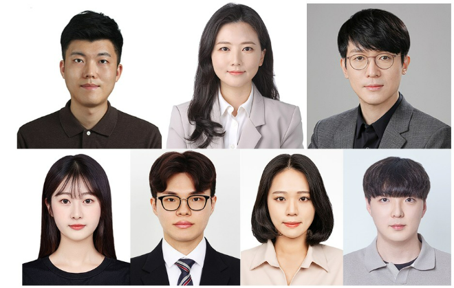 (왼쪽 위부터) 중앙대 김수환 교수, 연세대 진윤희 교수, 연세대 조승우 교수, (왼쪽 아래) 중앙대 최수미 석박사통합과정생, 연세대 허정현 연구원, 연세대 김예슬 박사과정, 홍진우 프레스티지바이오파마IDC 연구원. (사진제공=중앙대)