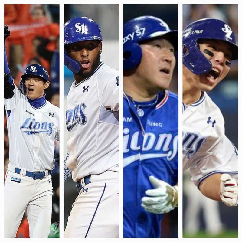 왼쪽부터 구자욱, 디아즈, 최형우, 김영웅