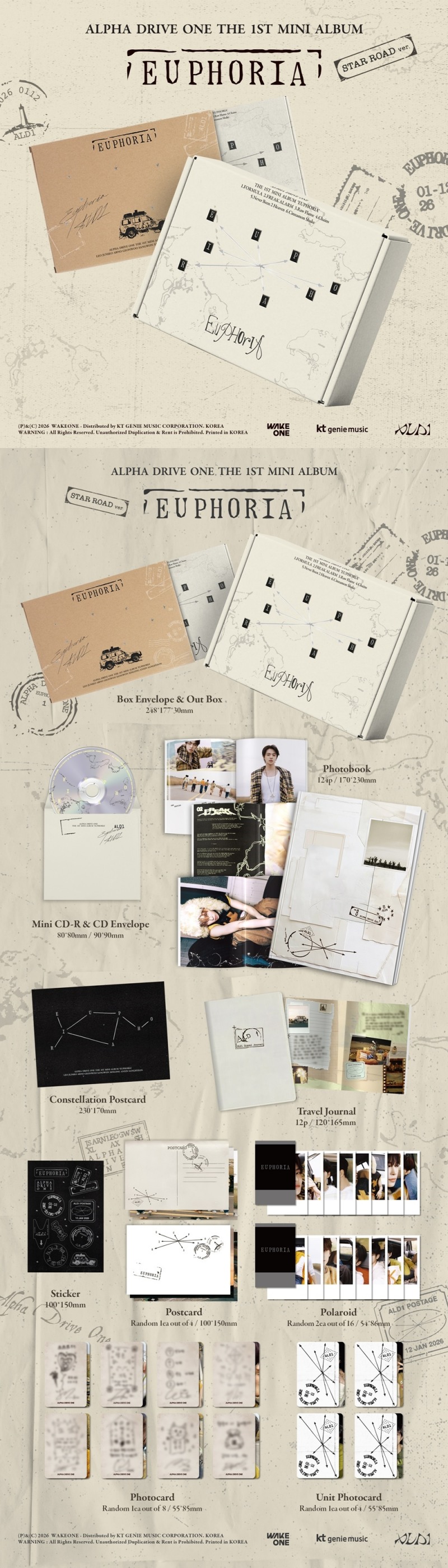 알파드라이브원, 데뷔 앨범 ‘EUPHORIA’ STAR ROAD 버전 앨범 팩샷+특별한 ‘코인 넥클리스’ 버전 앨범 공개