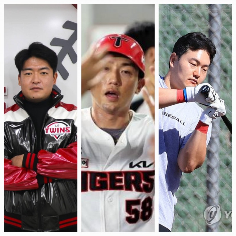 왼쪽부터 심창민, 서건창, 최지만