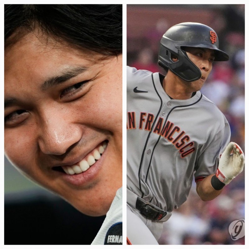 오타니 쇼헤이(왼쪽)와 이정후