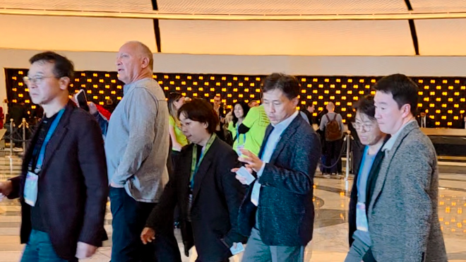 곽노정 SK하이닉스 대표이사, CES 2026 방문 모습 / 연합뉴스