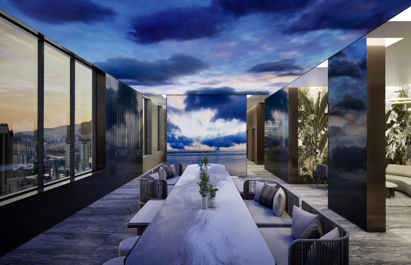 써밋 스카이라운지 미디어파사드./대우건설