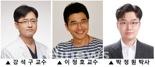 (왼쪽부터) 강석구 세브란스병원 신경외과 교수, 이정호 KAIST 의과학대학원 교수, 박정원 박사 (사진 제공=세브란스병원)