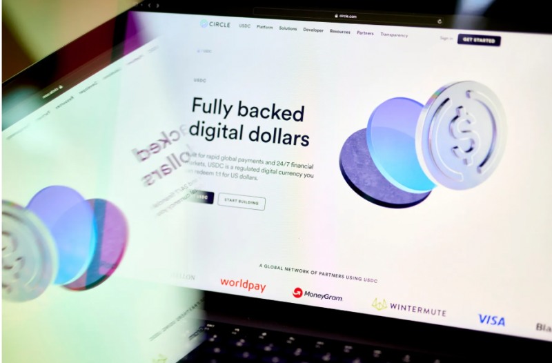 스테이블코인 발행사 서클의 웹사이트. 사진=블룸버그통신