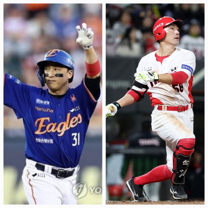 손아섭(왼쪽)과 서건창