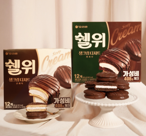 오리온이 생크림으로 완성한 부드러운 파이 ‘쉘위’를 출시했다고 12일 밝혔다. / 사진 = 오리온