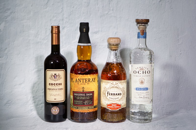 바 스피릿 4종.(왼쪽부터 코키,플렌터레이럼,코냑페랑,오초)/아영FBC