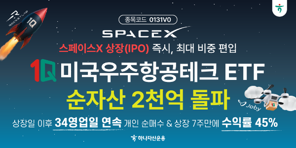 하나자산운용, 1Q 미국우주항공테크 순자산 2천억 돌파