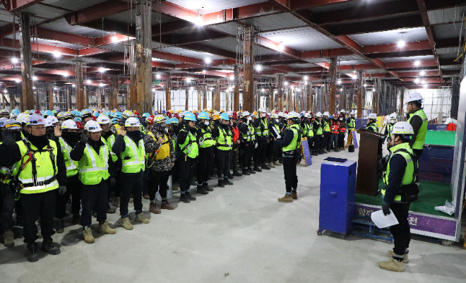 반도건설 고양 장항 현장‘2026년도 전 현장 안전보건방침 및 목표 선포식’개최 사진