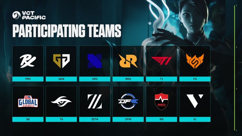 2026 VCT 퍼시픽 12개 참가 팀(이미지=라이엇 제공).
