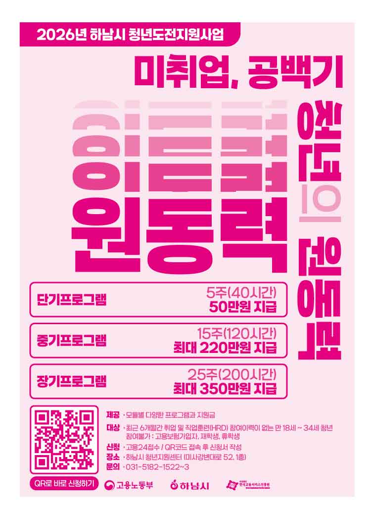 하남시, 청년도전사업 고용부 ‘우수 기관’ 선정