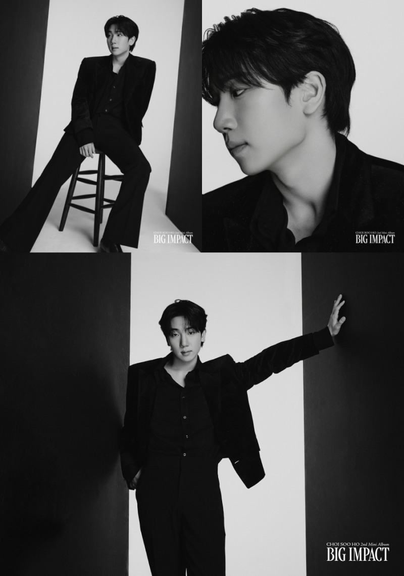 최수호, 미니 2집 두 번째 콘셉트 포토 오픈…흑백 무드 속 올블랙 슈트 완벽 소화