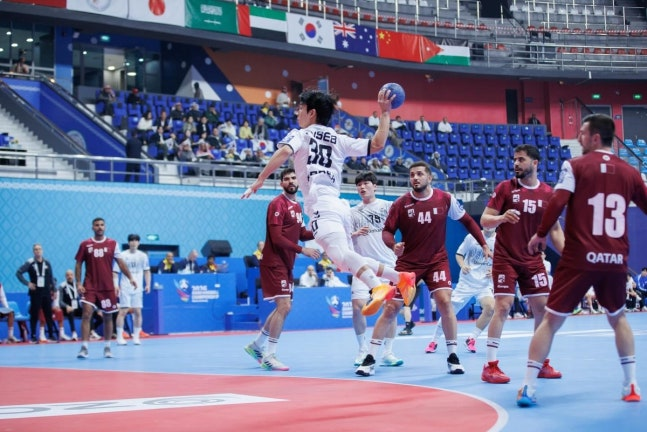 카타르전에서 슛을 던지는 이요셉 / 사진=아시아 핸드볼연맹 소셜 미디어. 연합뉴스