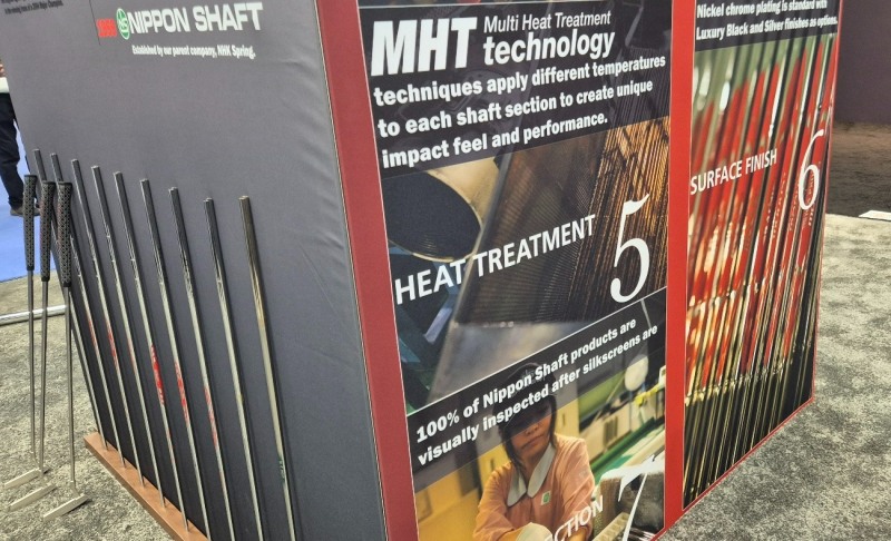 2026 PGA 쇼 니폰샤프트 부스에 전시된 샤프트. 사진_류시환