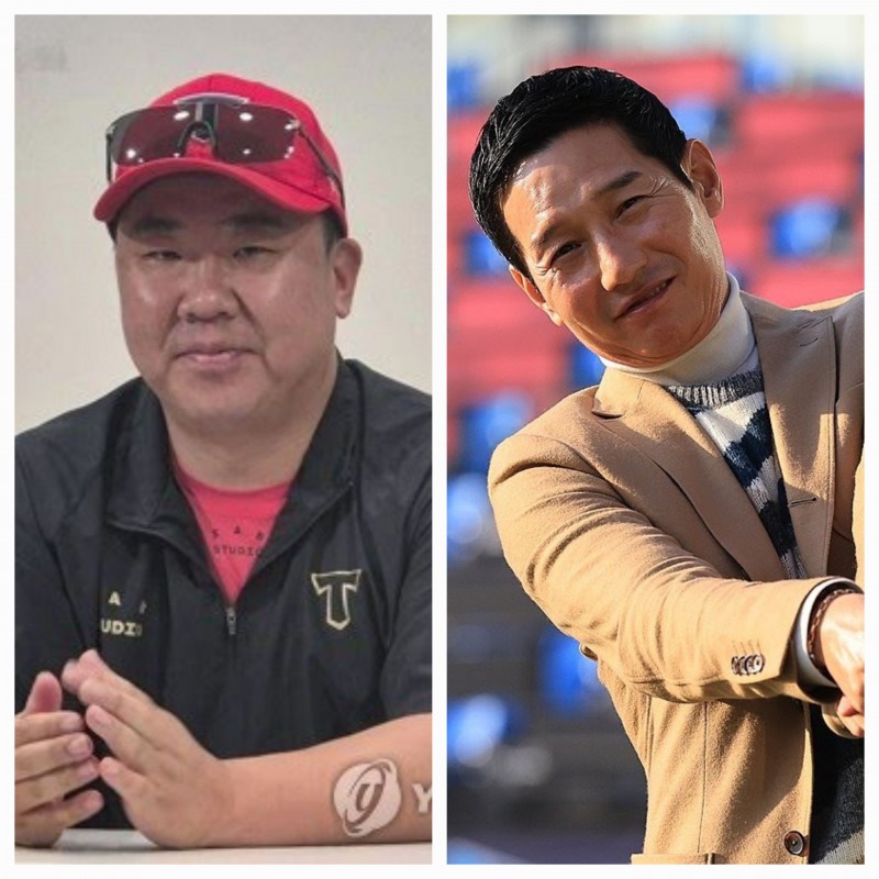 이범호 KIA 감독(왼쪽)과 염경엽 LG 감독