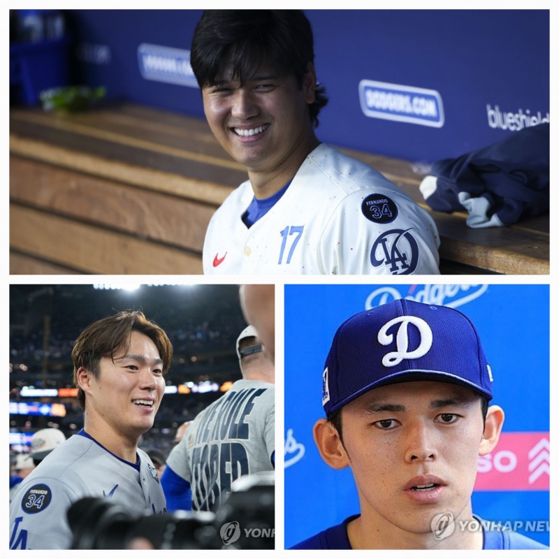 다저스 로테이션 일본인 3인방. 오타니 쇼헤이, 야마모토 요시노부, 사사키 로키
