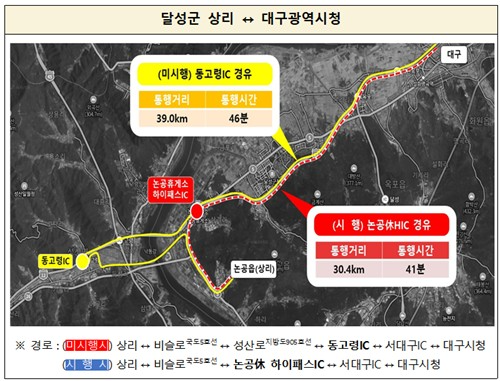 광주∼대구 고속도로 논공휴게소 하이패스IC 개통 효과./국토교통부