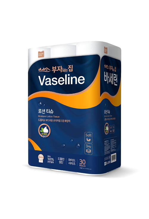 (주)모나리자, 부자되는집 바세린 로션 두루마리 화장지 출시