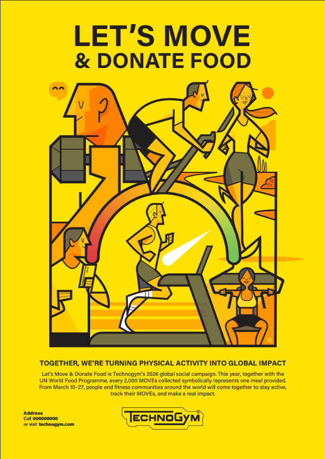 테크노짐이 글로벌 사회공헌 캠페인 ‘Let’s Move & Donate Food’를 전개한다.
