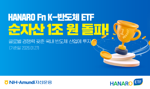 K-반도체 하나로 담아낸 'HANARO Fn K-반도체 ETF' 순자산 1조원 돌파