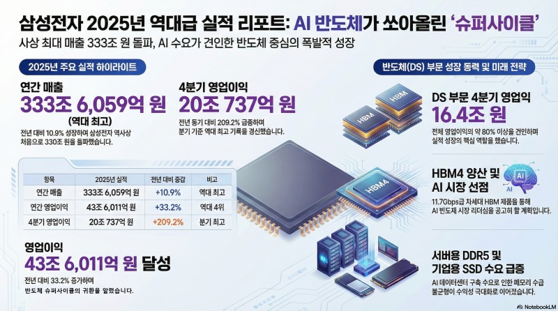 삼성전자, 작년 매출 330조 역대 최대