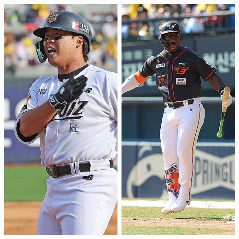 강백호(왼쪽)와 요나단 페라자