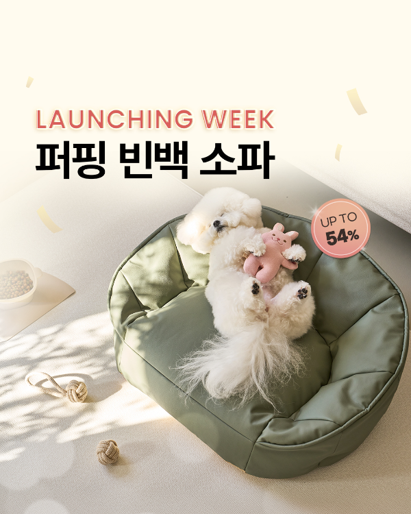 퍼핑, 반려동물 전용 빈백 소파 론칭…54% 특가 혜택 제공