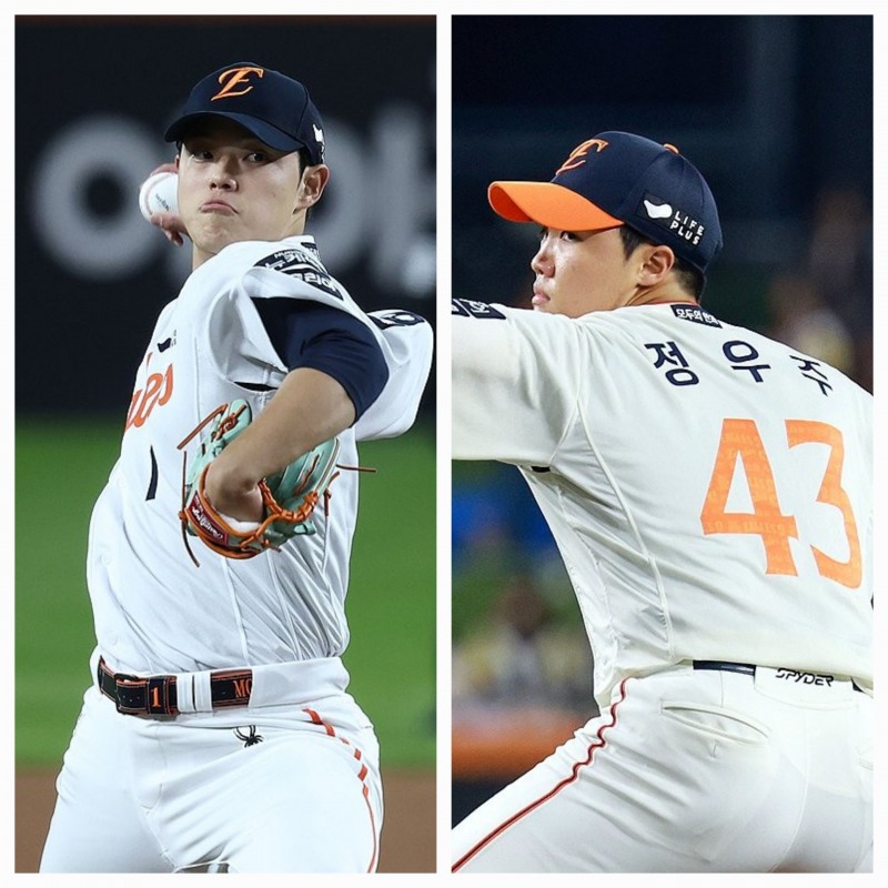 문동주(왼쪽)와 정우주