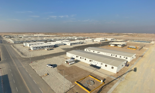 현대리바트가 진행한 사우디아라비아 마잔(MIP) 가설공사 현장 모습