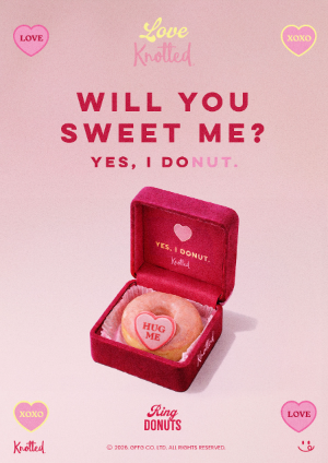 노티드가 다가오는 발렌타인데이를 맞아 시즌 한정 ‘반지 도넛’ 2종을 출시했다.