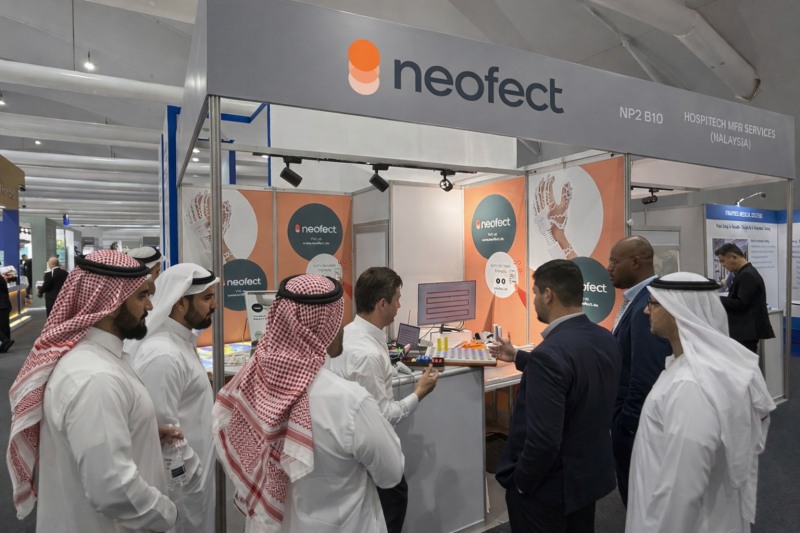 아랍에미리트(UAE) 두바이 ‘WHX Dubai 2026’ 네오펙트 부스 현장. 사진=네오펙트