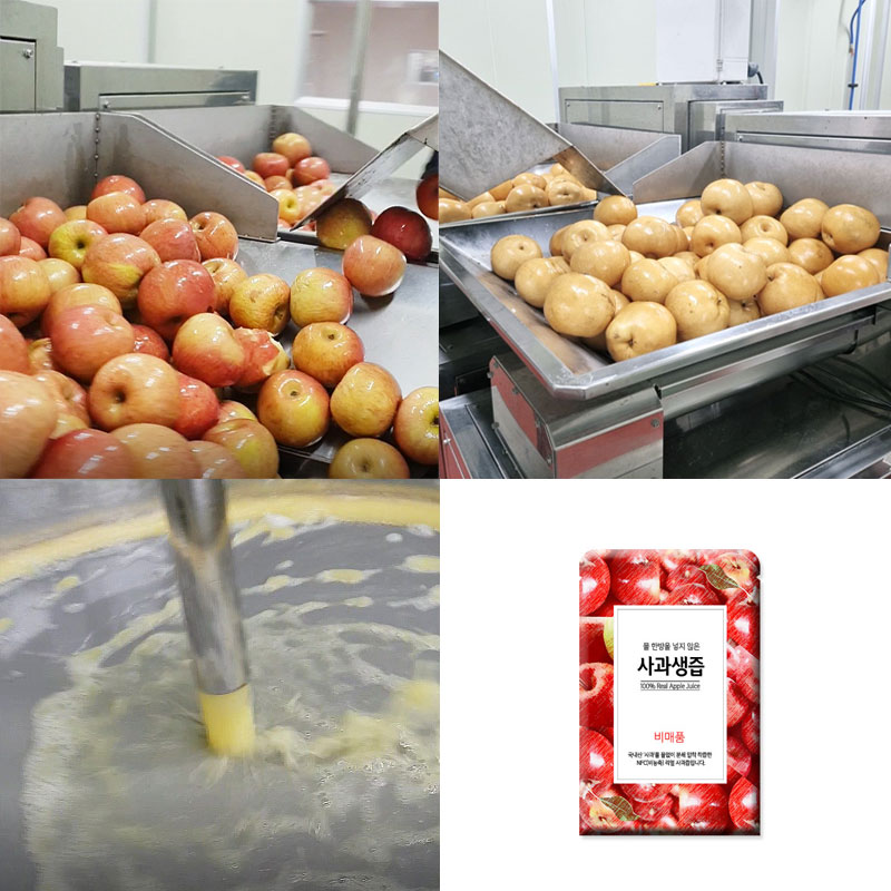 올즙, 부첨가 착즙형 배즙·사과즙 OEM 생산 공정 공개