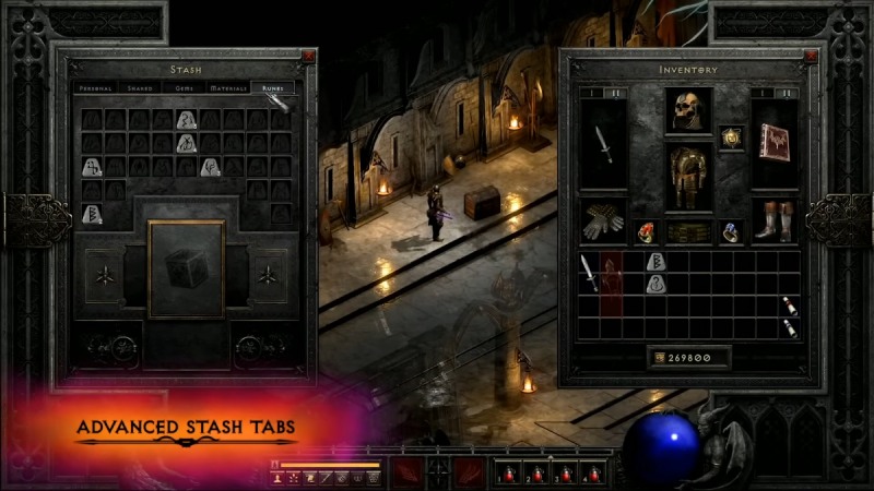 '디아블로2'의 아이템 보관 방식이 개편된다(출처=방송 캡처).