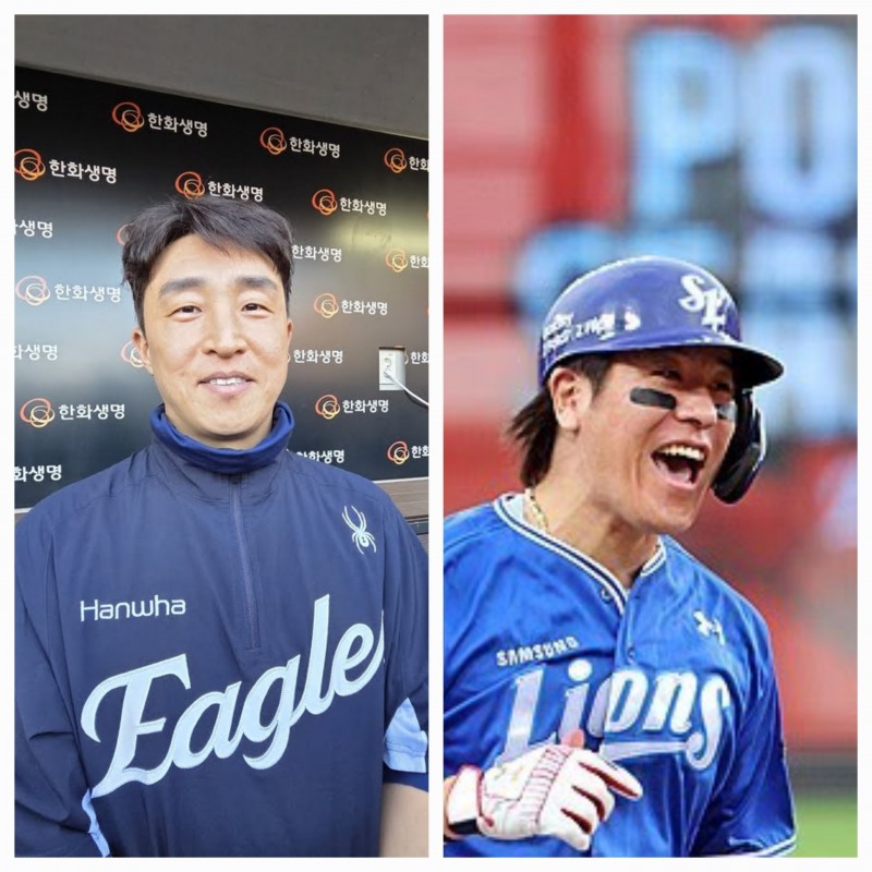 손아섭(왼쪽)과 강민호