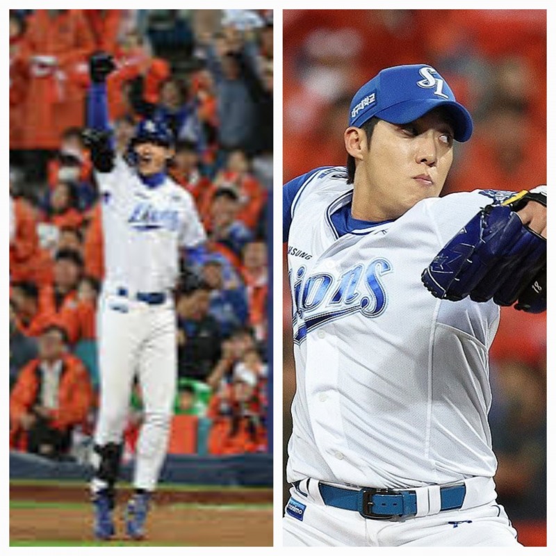 구자욱(왼쪽)과 원태인