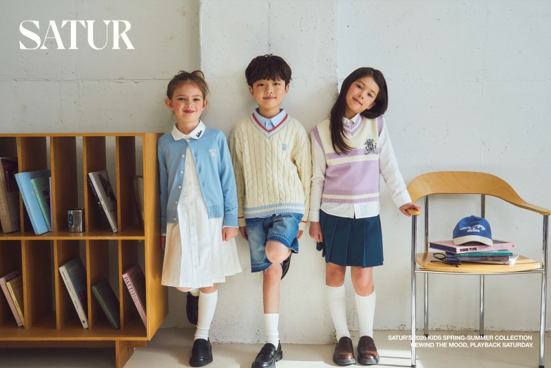 SATUR, 프레피 무드의 키즈 라인 신제품 출시…봄맞이 패밀리룩 제안