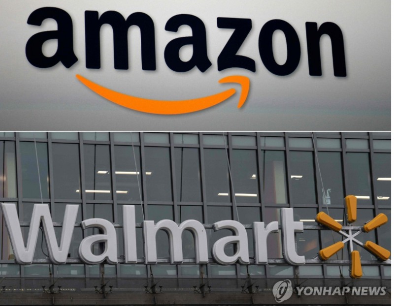 세계 최대전자 상거래업체인 아마존이 월마트를 제치고 세계1위 매출 기업으로 올라섰다. 사진=AFP, 연합뉴스