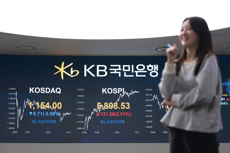 20일 15시 30분경 KB국민은행 딜링룸 전광판./KB국민은행