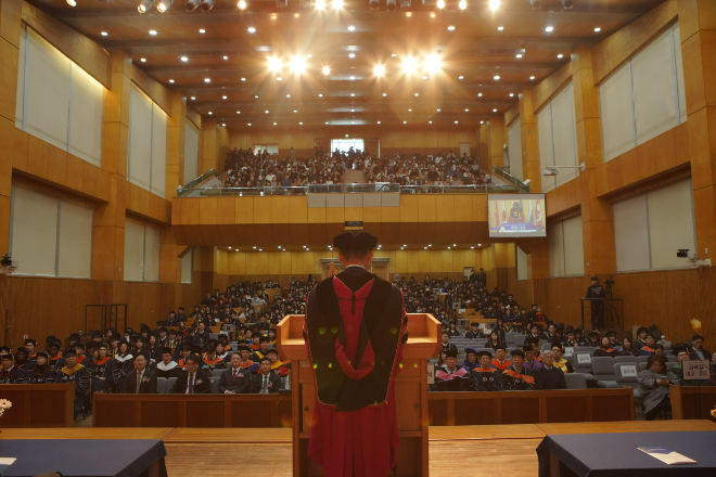 한동대학교 제28회 학위수여식이 20일 효암채플에서 성황리에 열렸다. (사진제공=한동대)